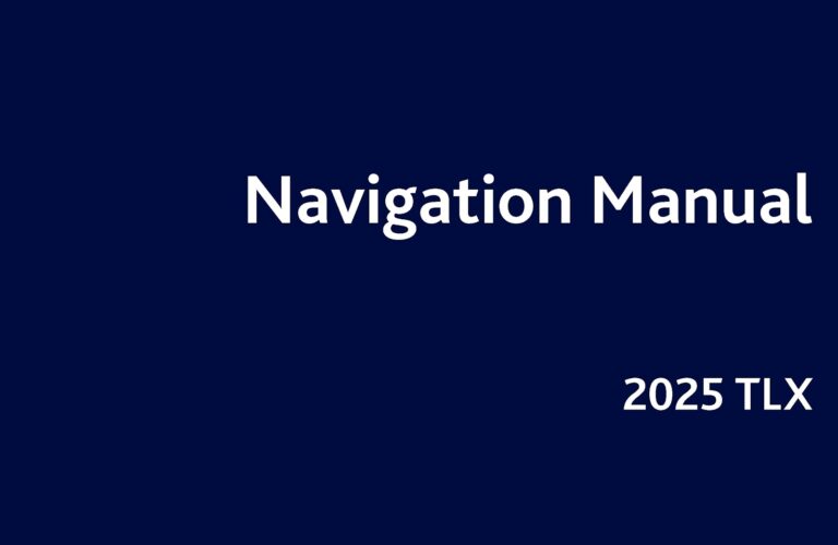 Navigation Manual 2025 Acura TLX