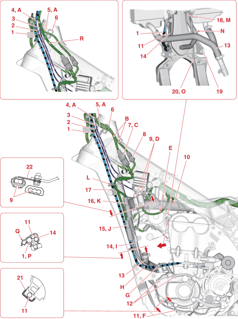 Yamaha WR250F Cable Routing Diagram