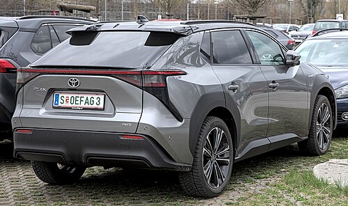 Rear view of bZ4X AWD (2023, YEAM15, Europe)