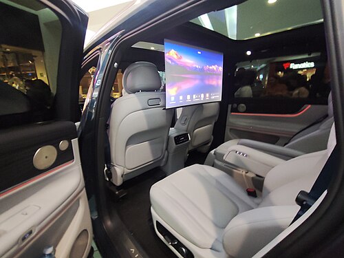 Rear middle row interior with projection screen