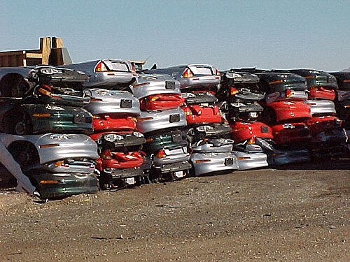 A range of scrapped EV1 cars